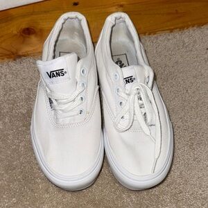 Vans White Canvas Lace-Up Sneakers women’s size 6